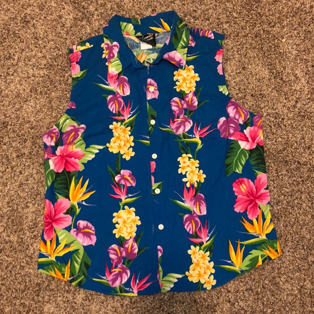 Retro Hawaiian Brand Button-Up Tank